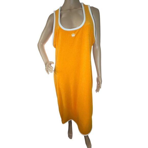 Juicy Couture Dresses & Skirts - Juicy Couture Orange Y2K Terry Cloth Towel Maxi Tank Dress